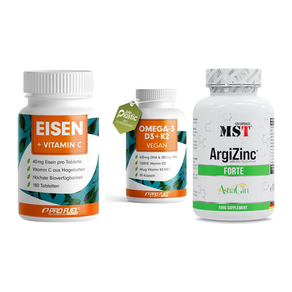 Immun-Set: ProFuel EISEN + ProFuel Omega 3 + MST ArgiZinc – alle enthaltenen Artikel
