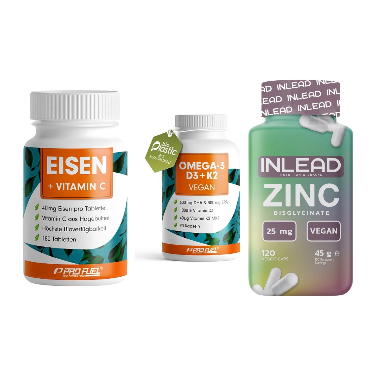 Immun-Set: ProFuel EISEN + ProFuel Omega 3 + INLEAD Zink – alle enthaltenen Artikel