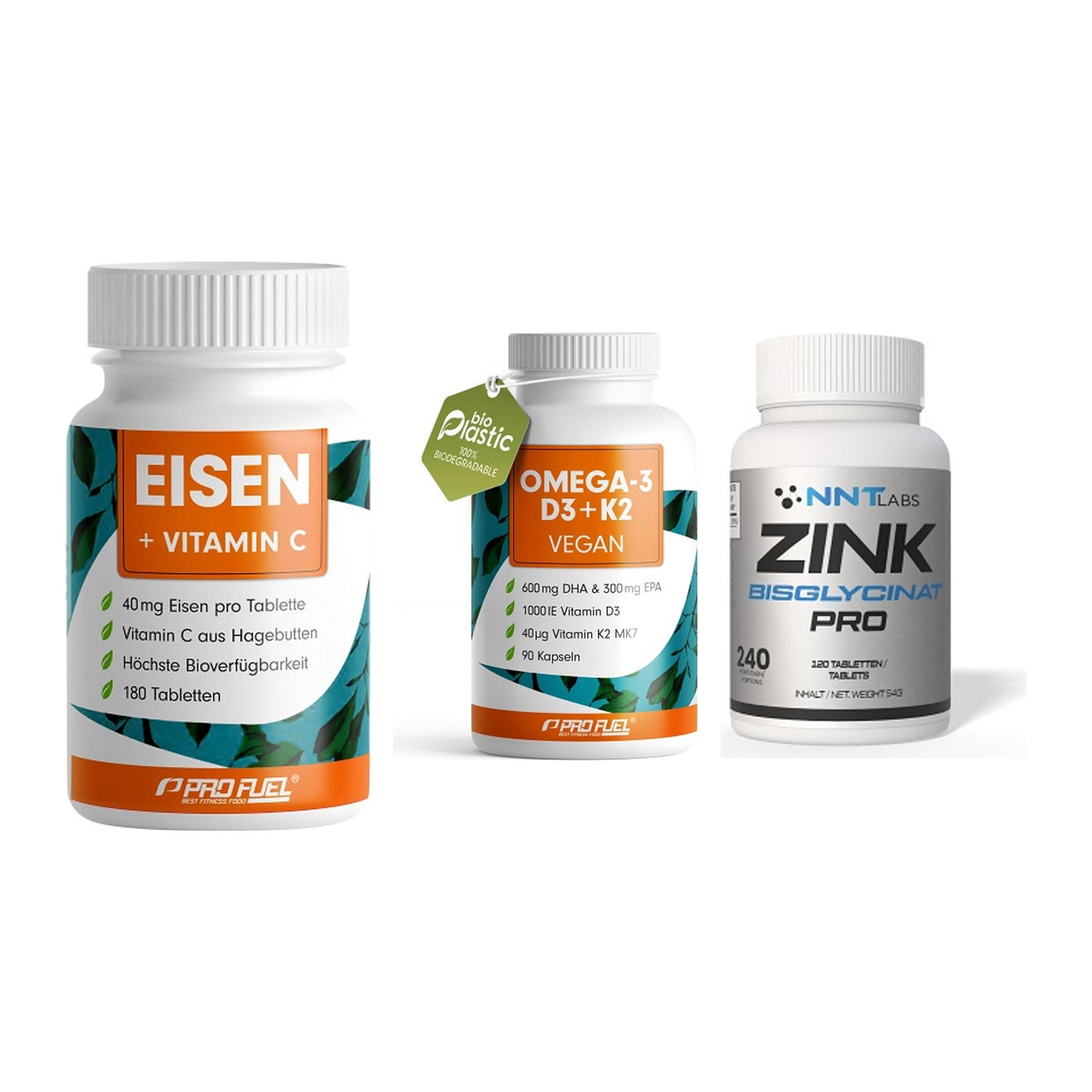 Immun-Set: ProFuel EISEN + ProFuel Omega 3 + NNT Zink 50mg – alle enthaltenen Artikel