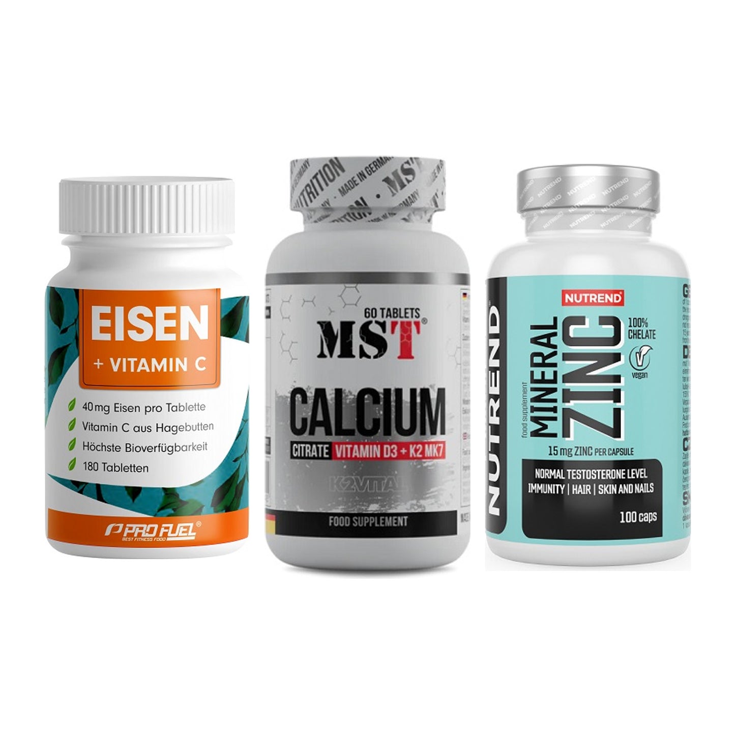 Immun-Set: ProFuel EISEN + MST Calcium + Nutrend Zinc – alle enthaltenen Artikel
