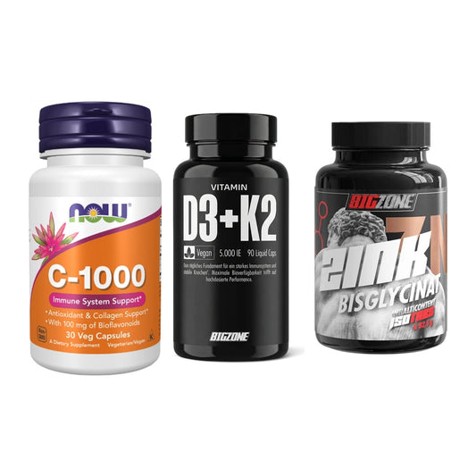 Immun-Set: Now Foods Vitamin + Big Zone Vitamin + Big Zone Zink – alle enthaltenen Artikel