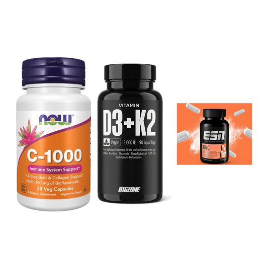 Immun-Set: Now Foods Vitamin + Big Zone Vitamin + ESN Zinc – alle enthaltenen Artikel