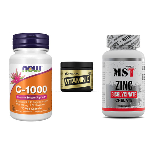 Immun-Set: Now Foods Vitamin + Peak Vitamin D + MST Zinc Chelate – alle enthaltenen Artikel