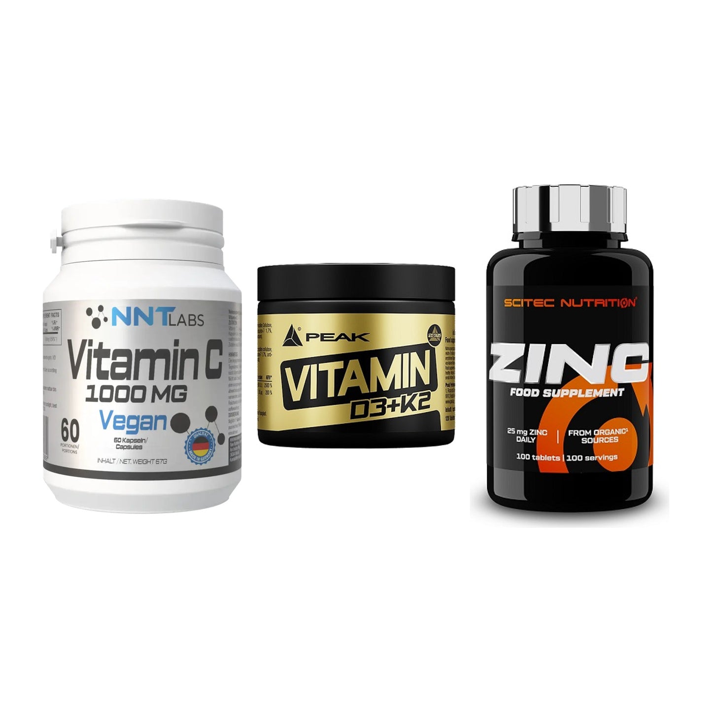 Immun-Set: NNT Vitamin C + Peak Vitamin + Scitec Zinc – alle enthaltenen Artikel