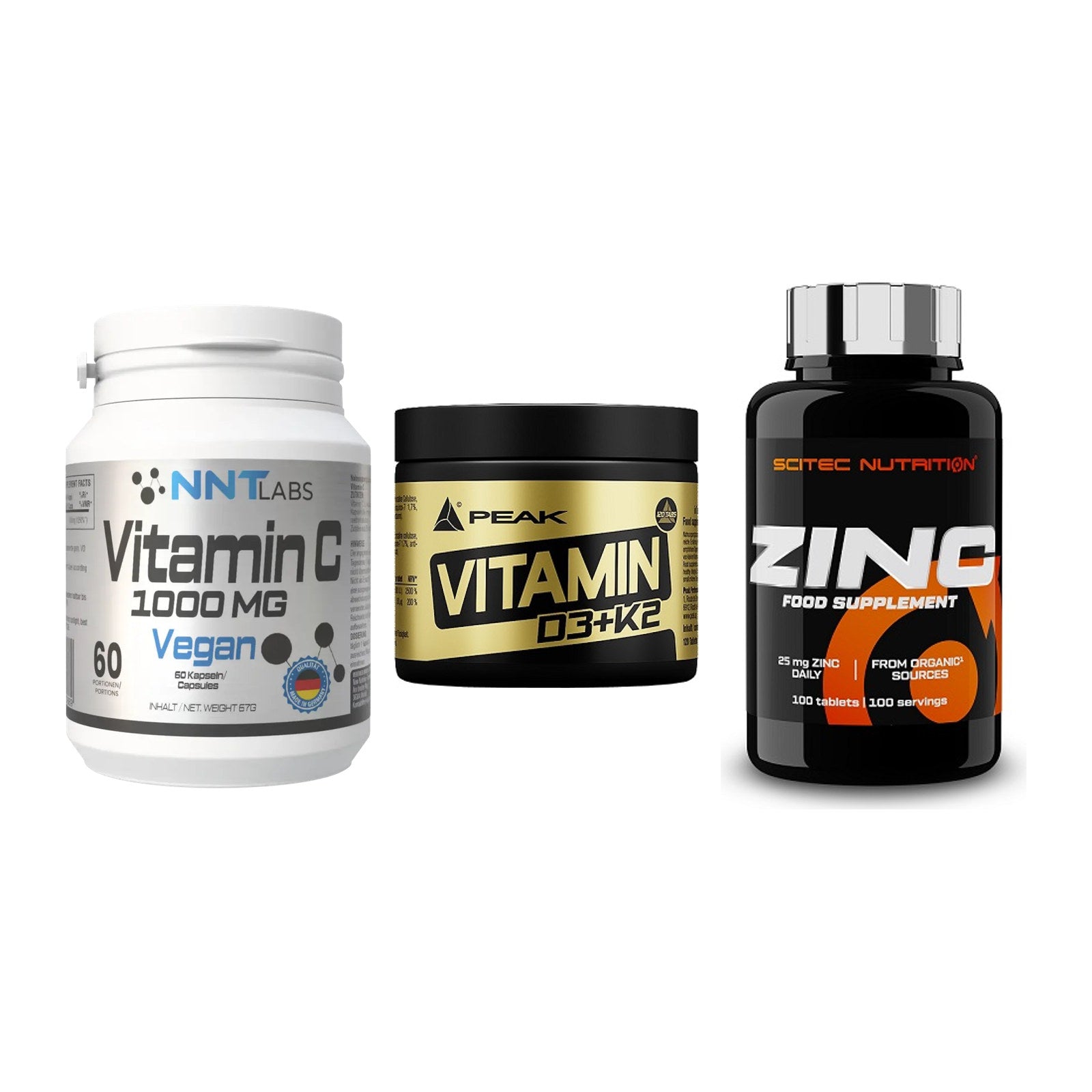 Immun-Set: NNT Vitamin C + Peak Vitamin + Scitec Zinc – alle enthaltenen Artikel