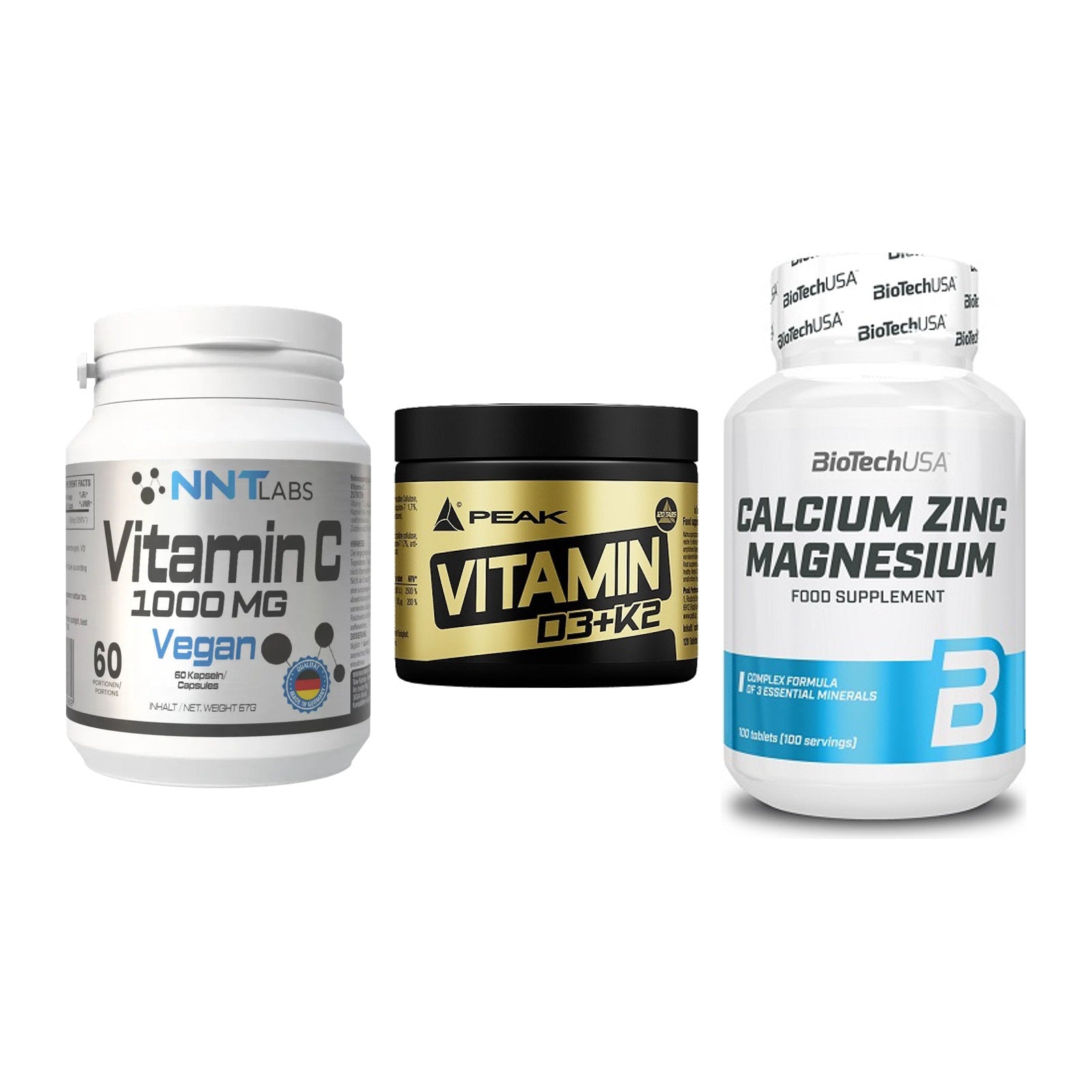 Immun-Set: NNT Vitamin C + Peak Vitamin + BioTech Calcium – alle enthaltenen Artikel