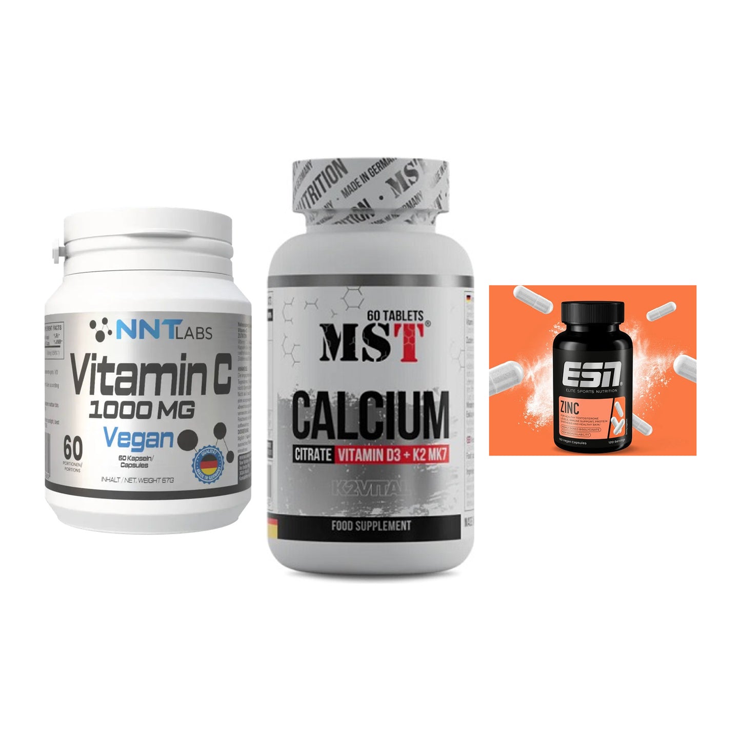 Immun-Set: NNT Vitamin C + MST Calcium + ESN Zinc – alle enthaltenen Artikel