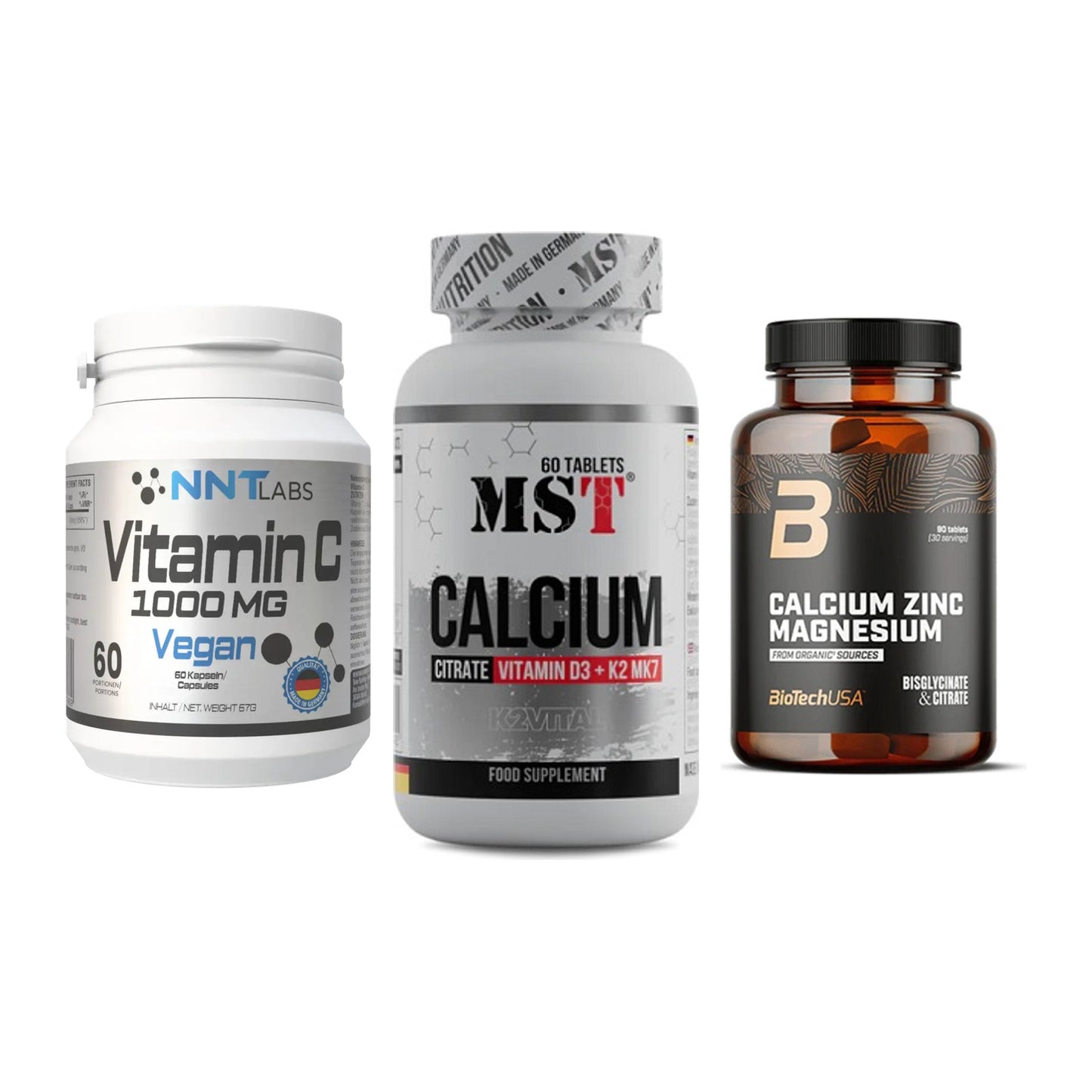 Immun-Set: NNT Vitamin C + MST Calcium + BioTech Calcium – alle enthaltenen Artikel