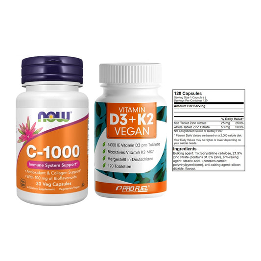 Immun-Set: Now Foods Vitamin + ProFuel Vitamin + GN Zinc Citrate – alle enthaltenen Artikel
