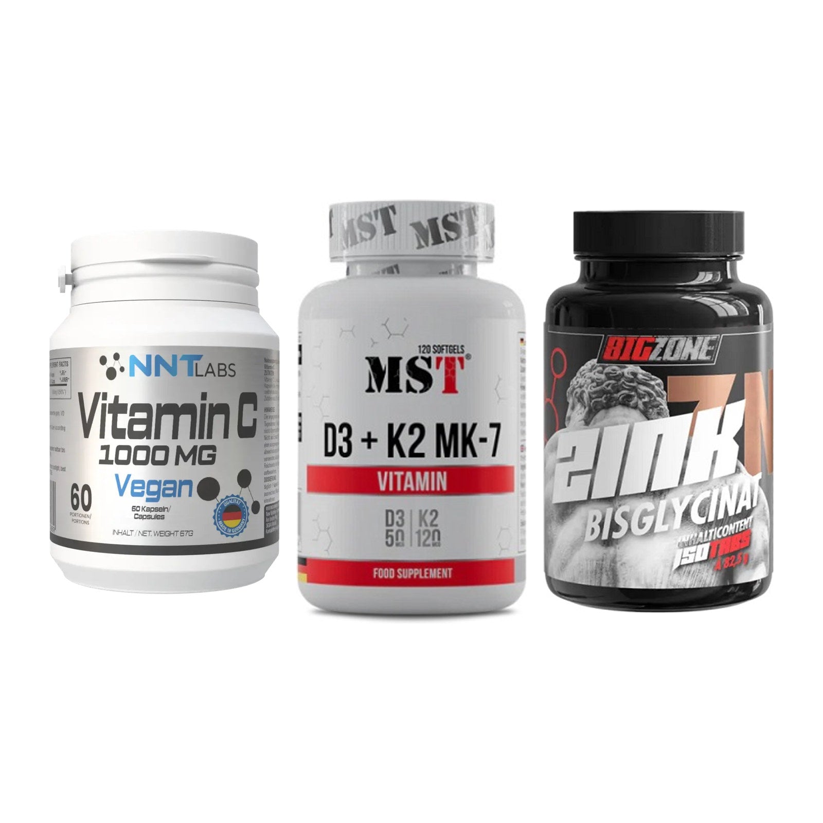 Immun-Set: NNT Vitamin C + MST Vitamin D3 + Big Zone Zink – alle enthaltenen Artikel