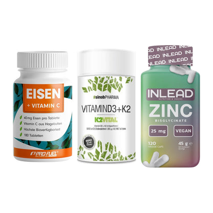 Immun-Set: ProFuel EISEN + Sinob Vitamin D3 + INLEAD Zink – alle enthaltenen Artikel