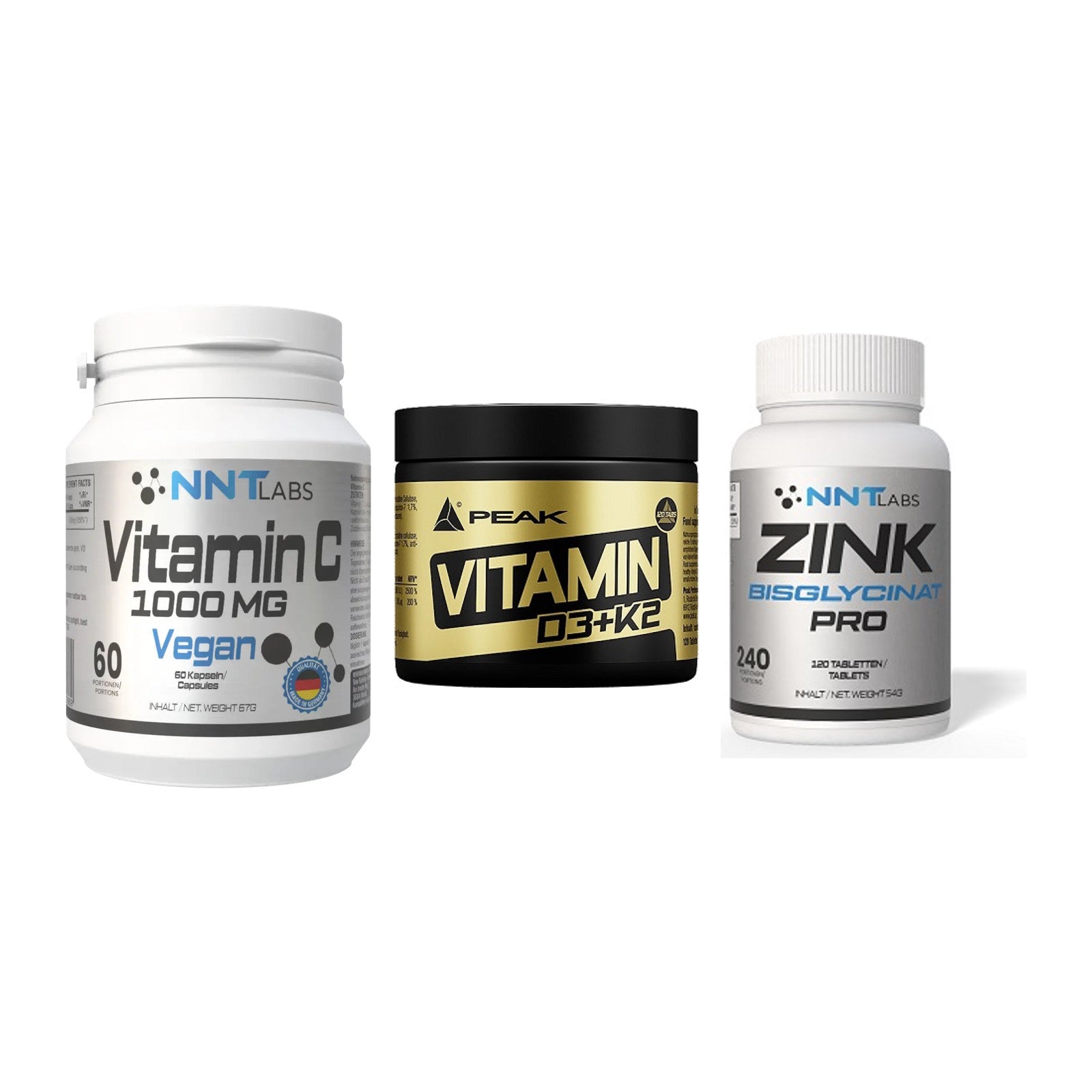 Immun-Set: NNT Vitamin C + Peak Vitamin + NNT Zink 50mg – alle enthaltenen Artikel