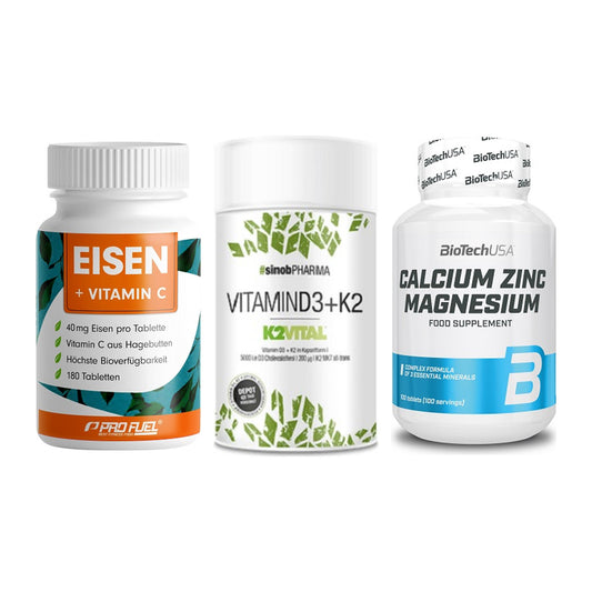 Immun-Set: ProFuel EISEN + Sinob Vitamin D3 + BioTech Calcium – alle enthaltenen Artikel