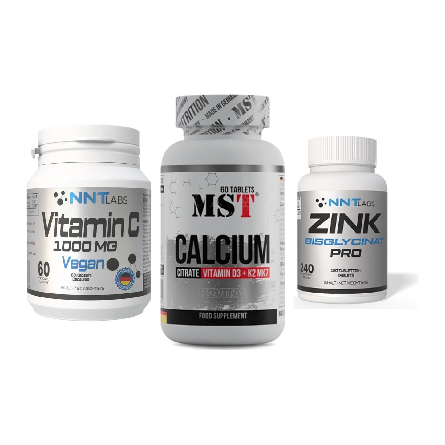 Immun-Set: NNT Vitamin C + MST Calcium + NNT Zink 50mg – alle enthaltenen Artikel
