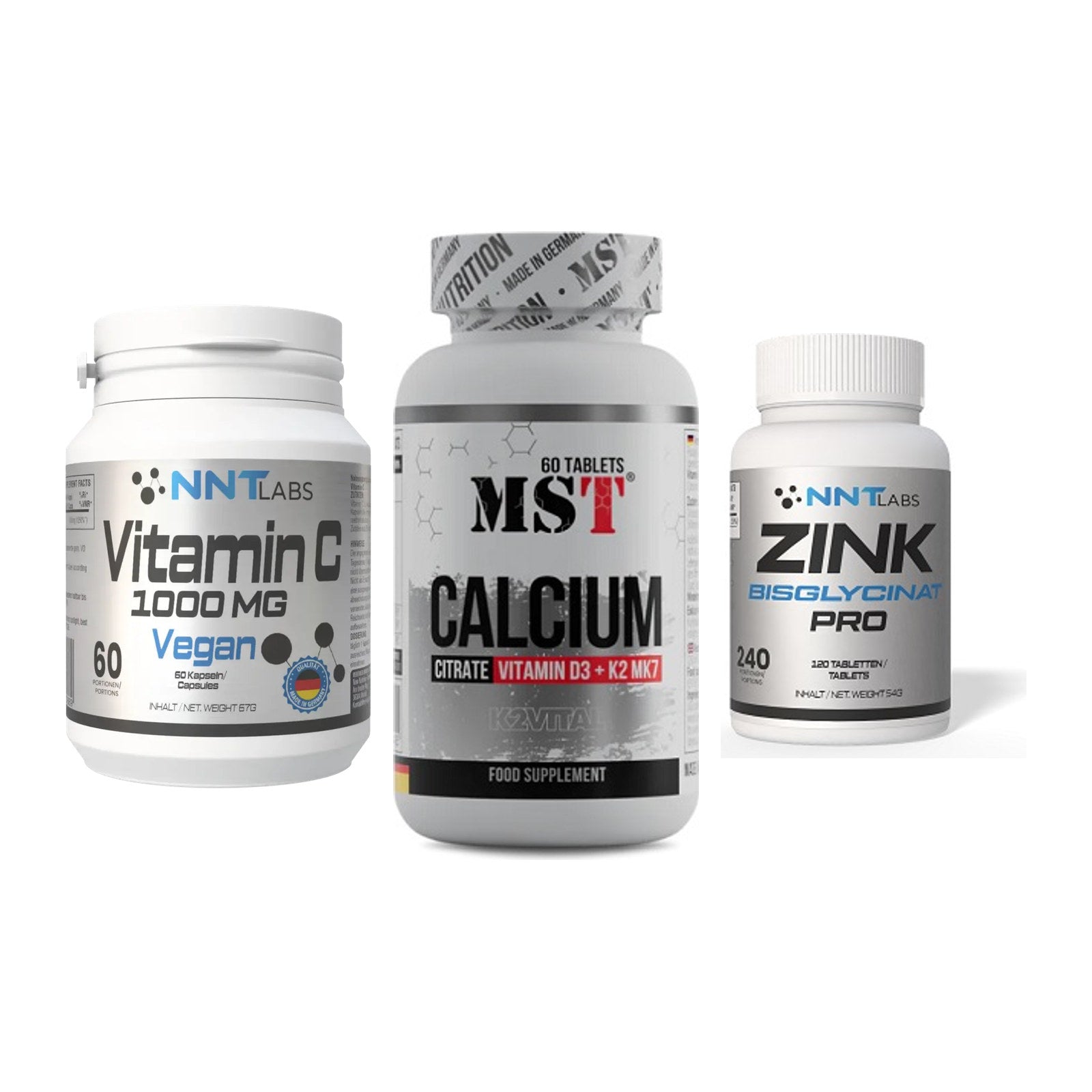 Immun-Set: NNT Vitamin C + MST Calcium + NNT Zink 50mg – alle enthaltenen Artikel