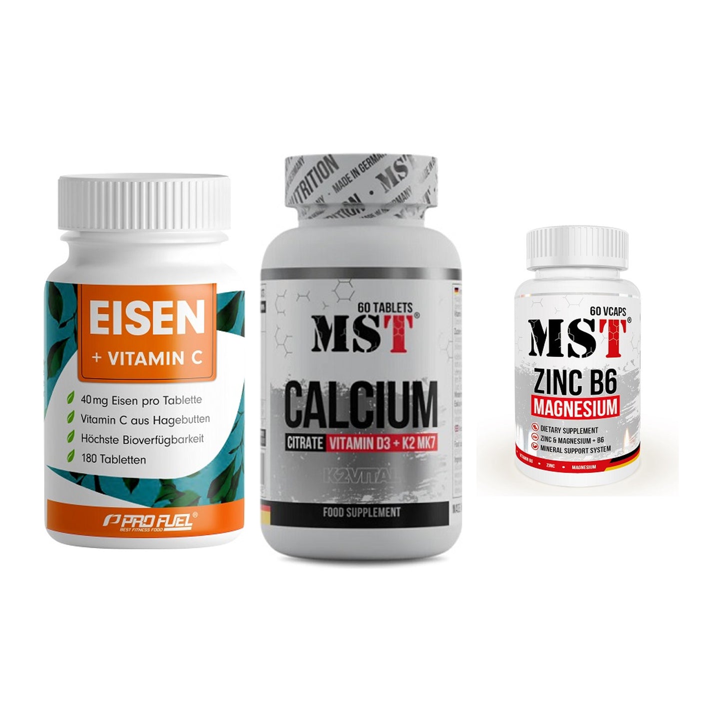 Immun-Set: ProFuel EISEN + MST Calcium + MST Zinc – alle enthaltenen Artikel