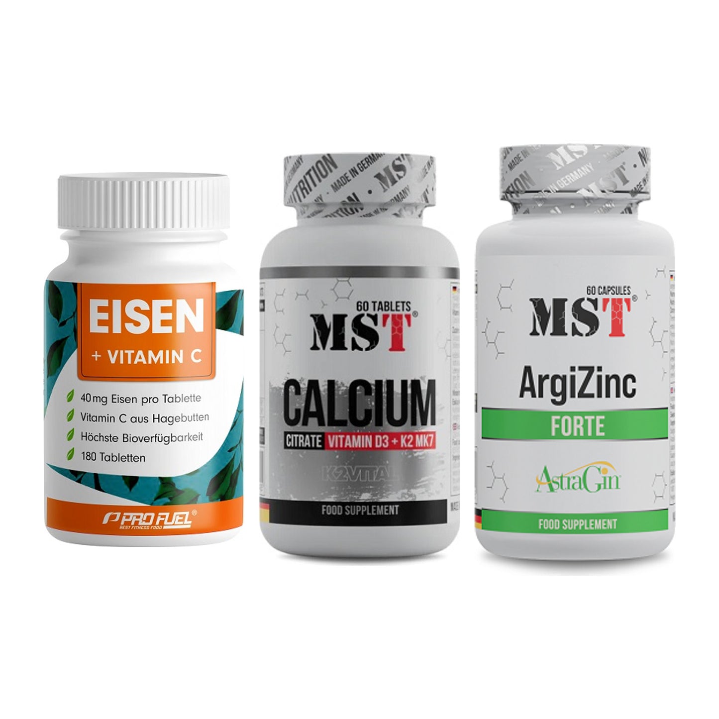 Immun-Set: ProFuel EISEN + MST Calcium + MST ArgiZinc – alle enthaltenen Artikel