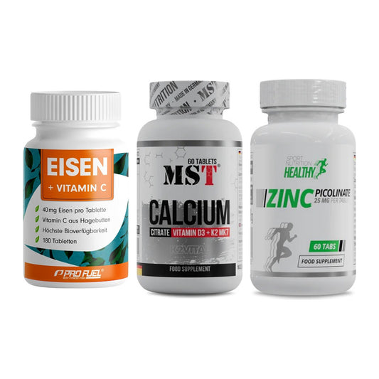 Immun-Set: ProFuel EISEN + MST Calcium + MST Healthy Zinc – alle enthaltenen Artikel