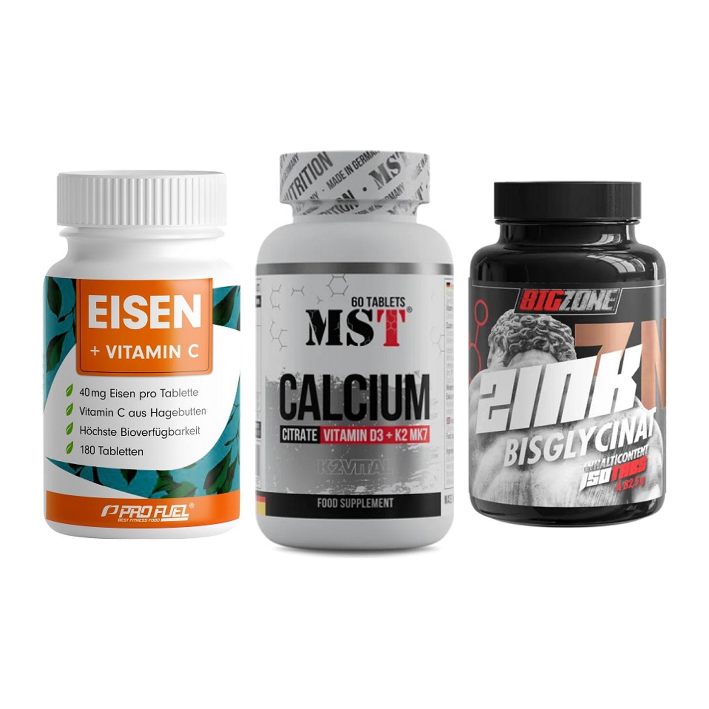 Immun-Set: ProFuel EISEN + MST Calcium + Big Zone Zink – alle enthaltenen Artikel