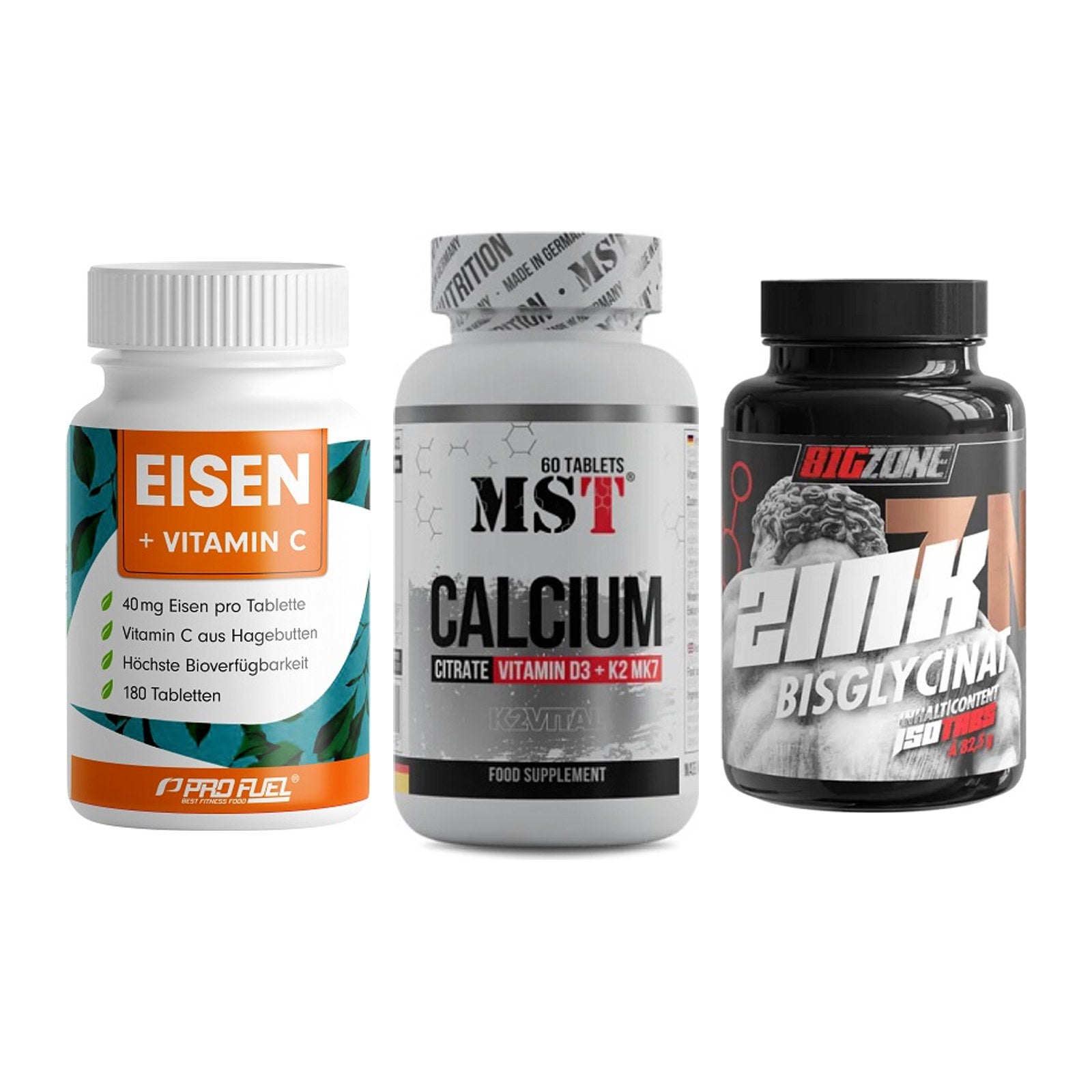 Immun-Set: ProFuel EISEN + MST Calcium + Big Zone Zink – alle enthaltenen Artikel