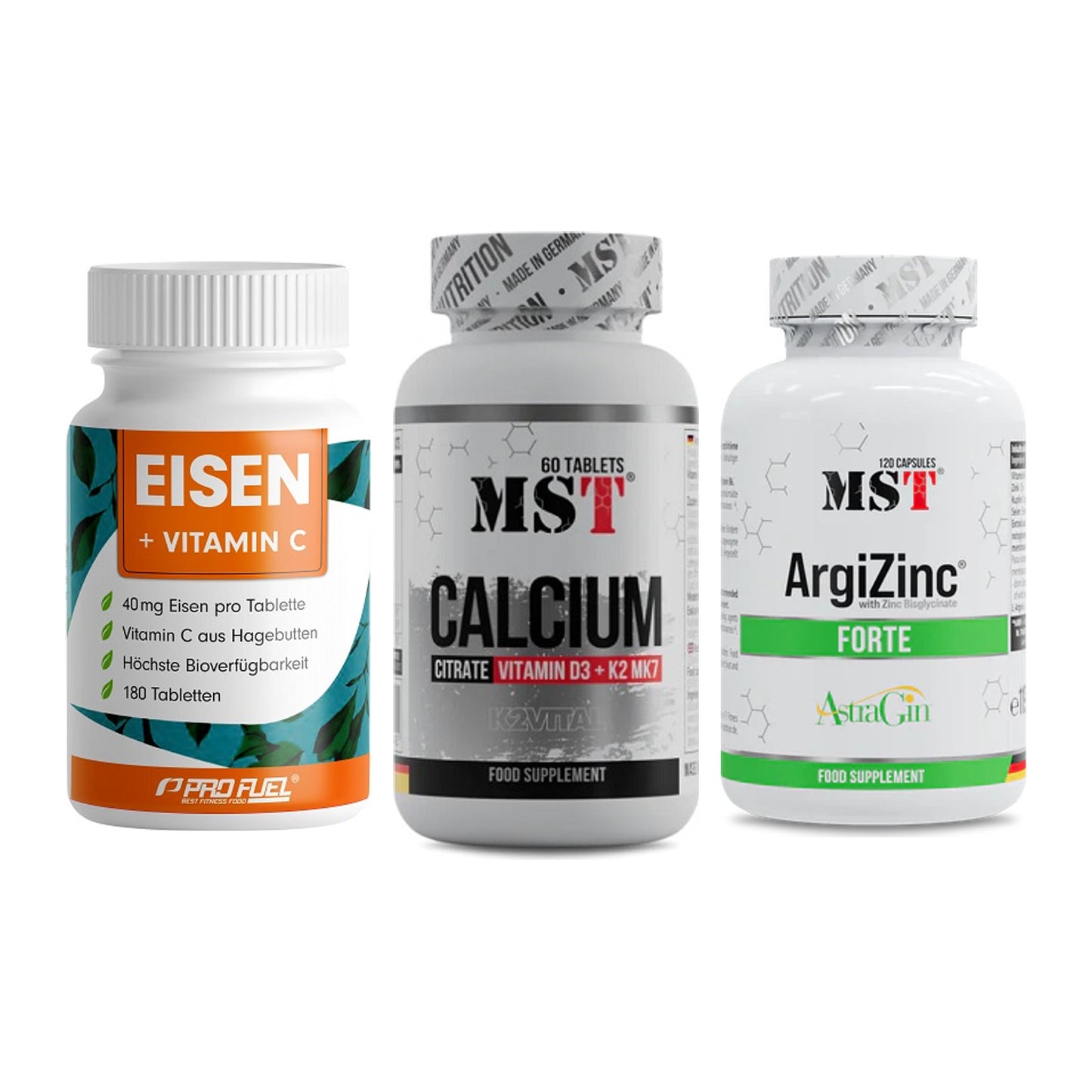 Immun-Set: ProFuel EISEN + MST Calcium + MST ArgiZinc – alle enthaltenen Artikel