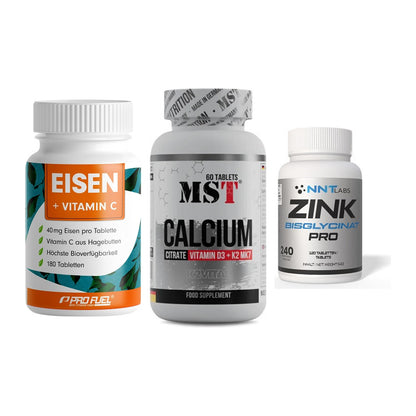 Immun-Set: ProFuel EISEN + MST Calcium + NNT Zink 50mg – alle enthaltenen Artikel