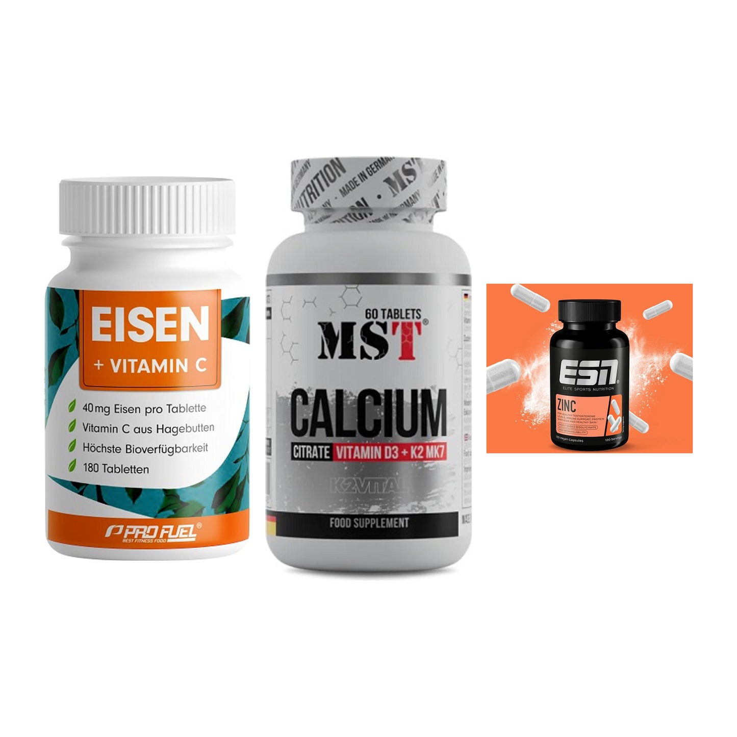 Immun-Set: ProFuel EISEN + MST Calcium + ESN Zinc – alle enthaltenen Artikel