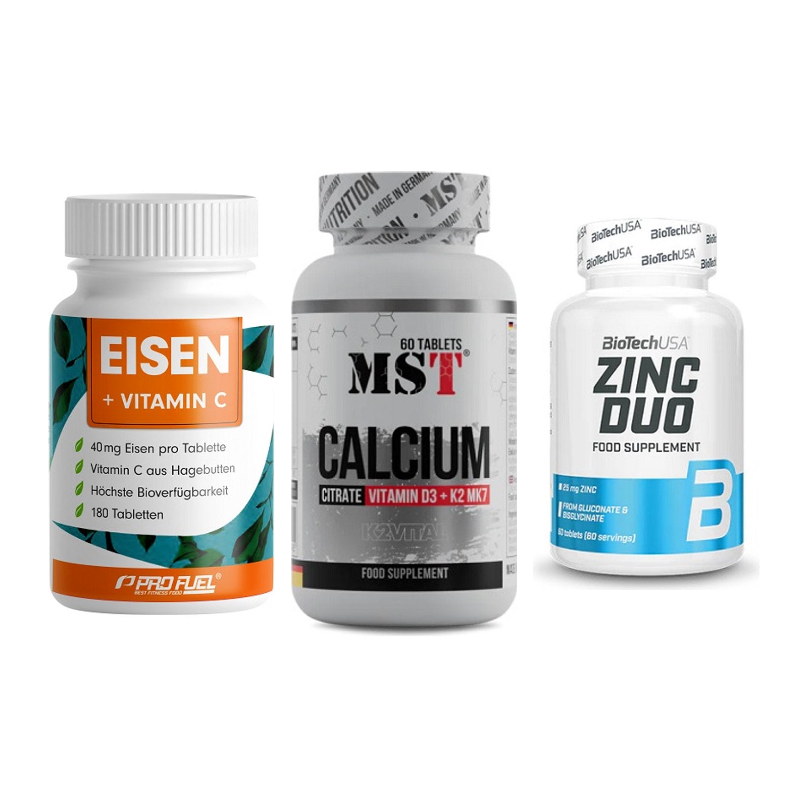 Immun-Set: ProFuel EISEN + MST Calcium + BioTech Zinc Duo – alle enthaltenen Artikel