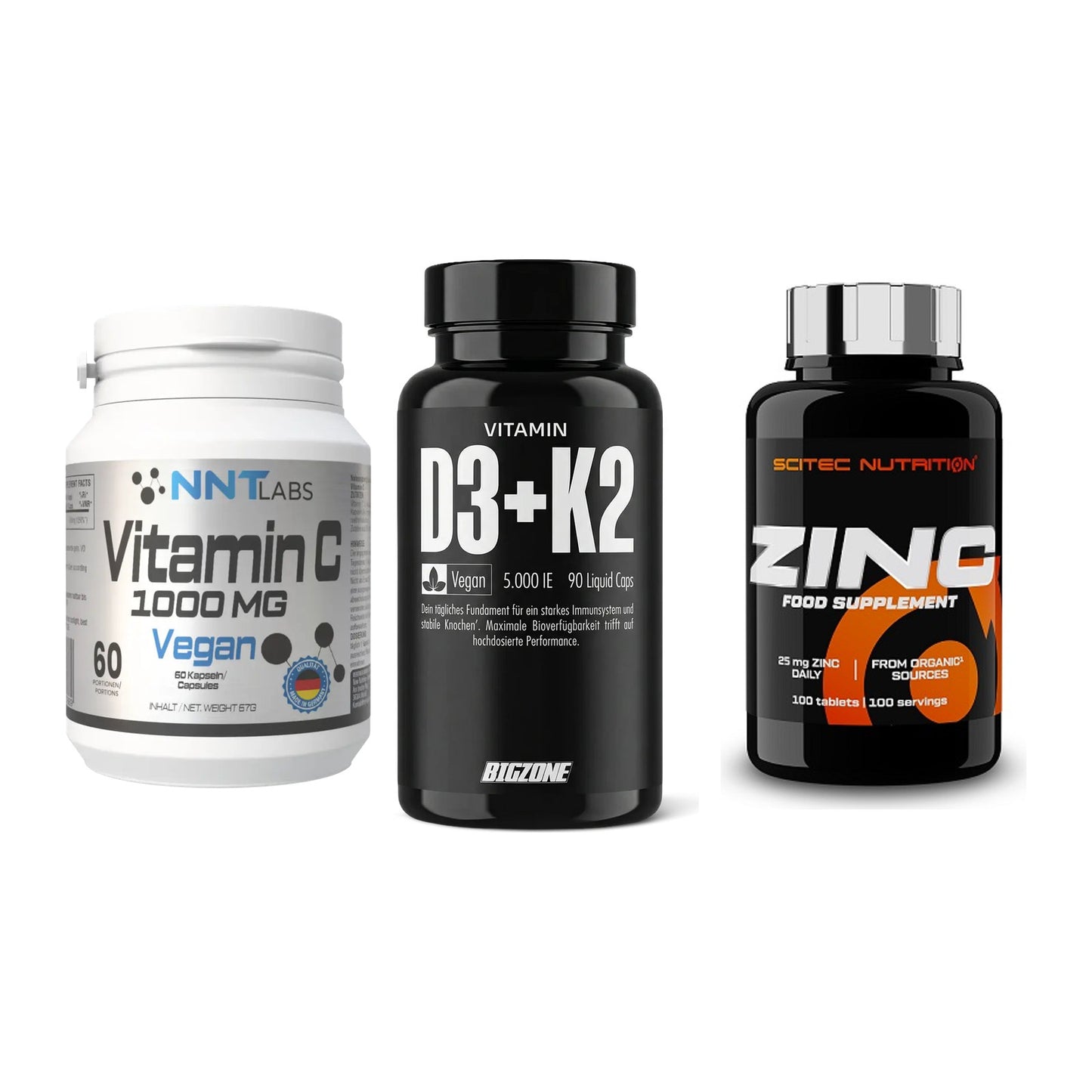 Immun-Set: NNT Vitamin C + Big Zone Vitamin + Scitec Zinc – alle enthaltenen Artikel