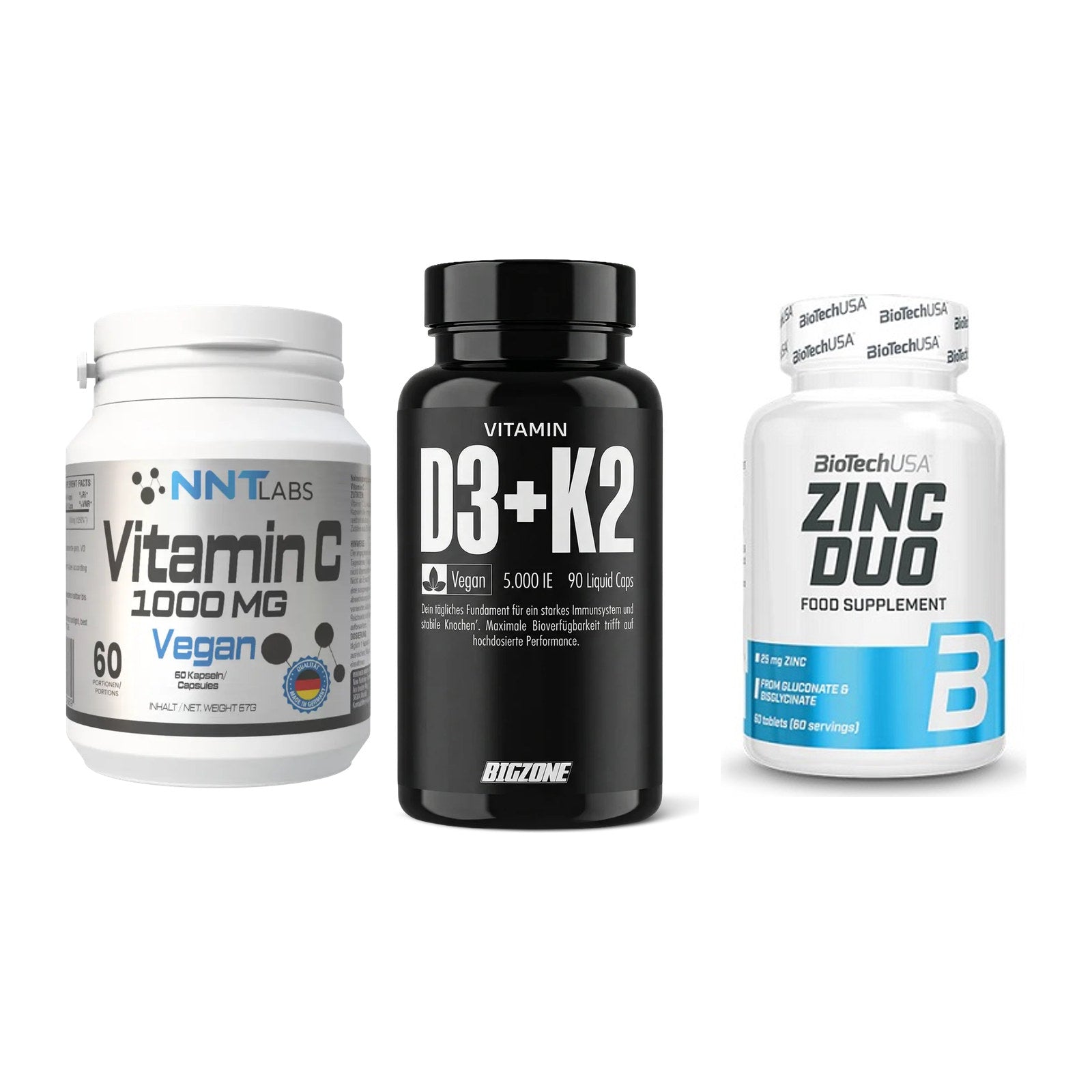 Immun-Set: NNT Vitamin C + Big Zone Vitamin + BioTech Zinc Duo – alle enthaltenen Artikel