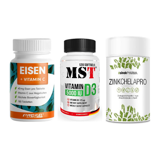 Immun-Set: ProFuel EISEN + MST Vitamin D3 + Sinob Zink – alle enthaltenen Artikel