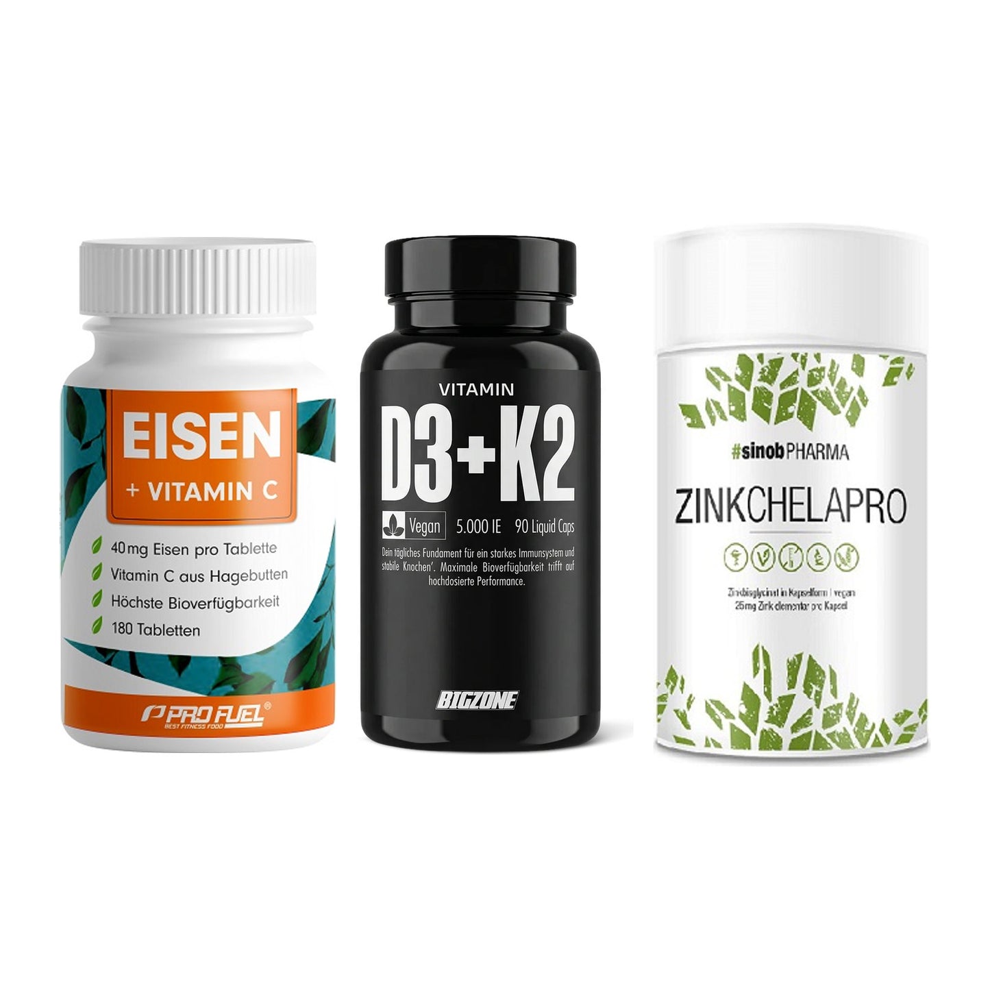 Immun-Set: ProFuel EISEN + Big Zone Vitamin + Sinob Zink – alle enthaltenen Artikel