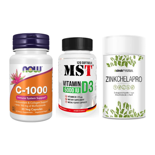 Immun-Set: Now Foods Vitamin + MST Vitamin D3 + Sinob Zink – alle enthaltenen Artikel