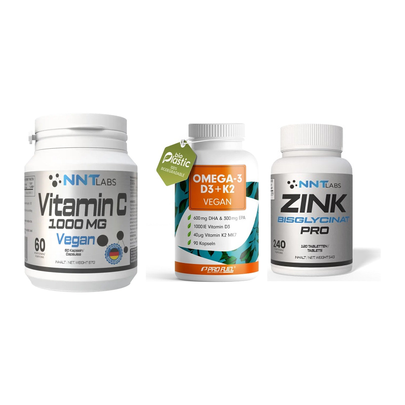 Immun-Set: NNT Vitamin C + ProFuel Omega 3 + NNT Zink 50mg – alle enthaltenen Artikel