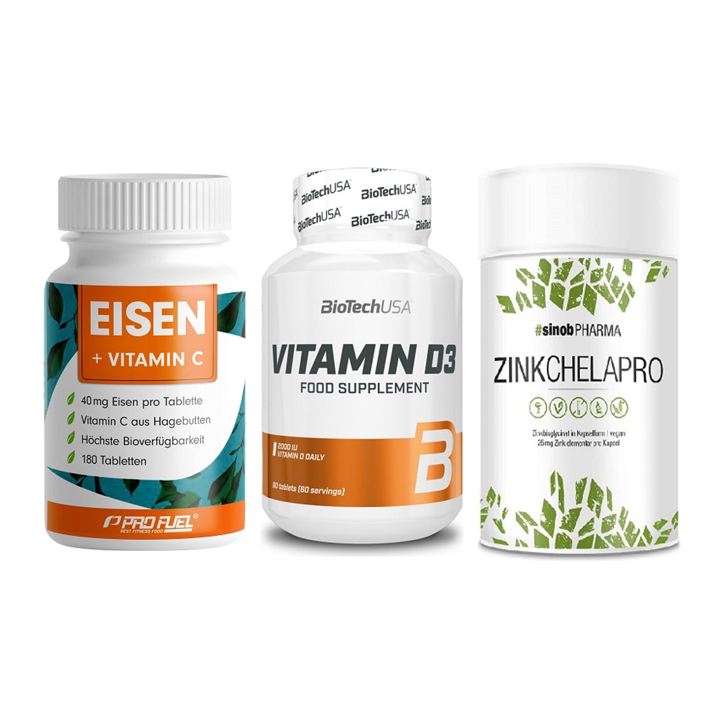 Immun-Set: ProFuel EISEN + BioTech Vitamin + Sinob Zink – alle enthaltenen Artikel
