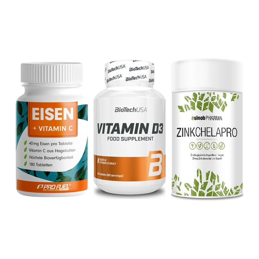 Immun-Set: ProFuel EISEN + BioTech Vitamin + Sinob Zink – alle enthaltenen Artikel