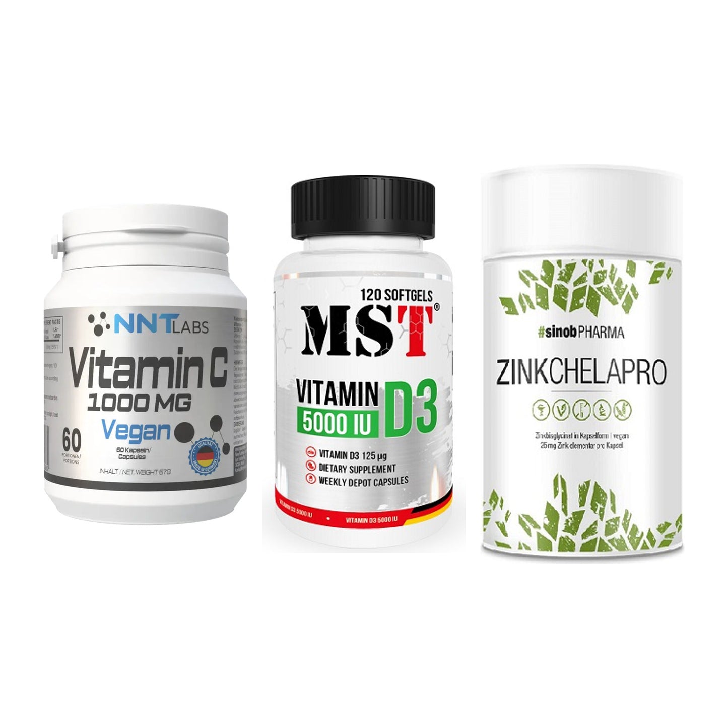 Immun-Set: NNT Vitamin C + MST Vitamin D3 + Sinob Zink – alle enthaltenen Artikel