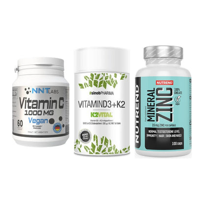 Immun-Set: NNT Vitamin C + Sinob Vitamin D3 + Nutrend Zinc – alle enthaltenen Artikel