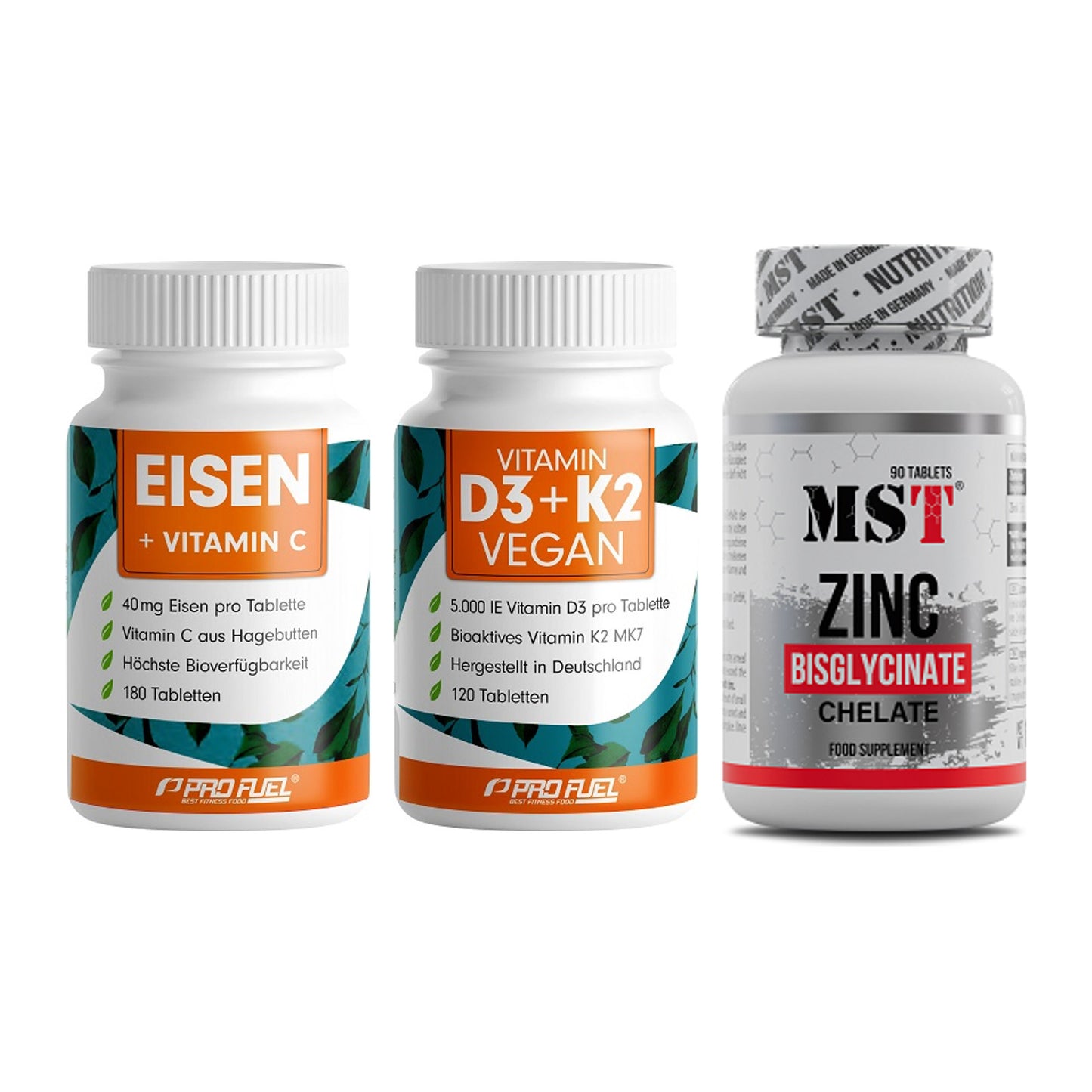 Immun-Set: ProFuel EISEN + ProFuel Vitamin + MST Zinc Chelate – alle enthaltenen Artikel