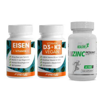 Immun-Set: ProFuel EISEN + ProFuel Vitamin + MST Healthy Zinc – alle enthaltenen Artikel