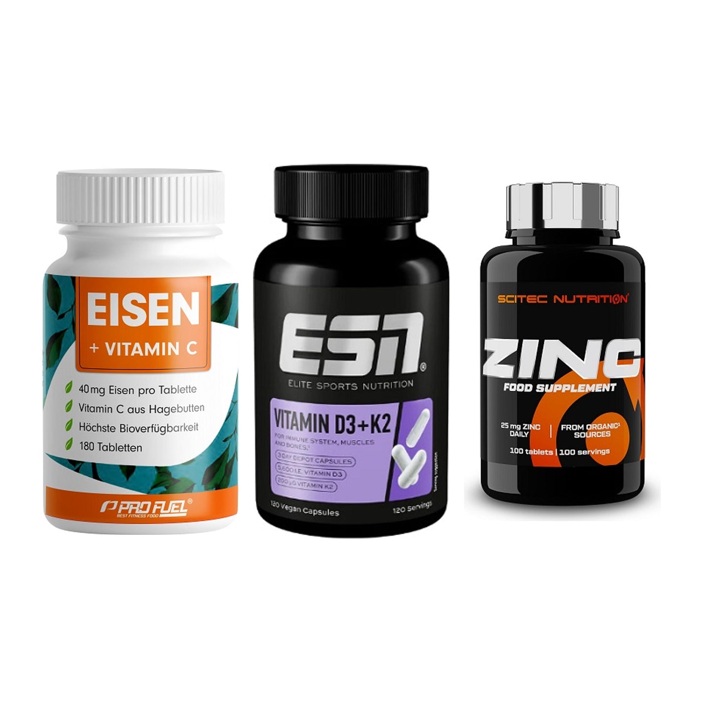 Immun-Set: ProFuel EISEN + ESN Vitamin D3 + Scitec Zinc – alle enthaltenen Artikel