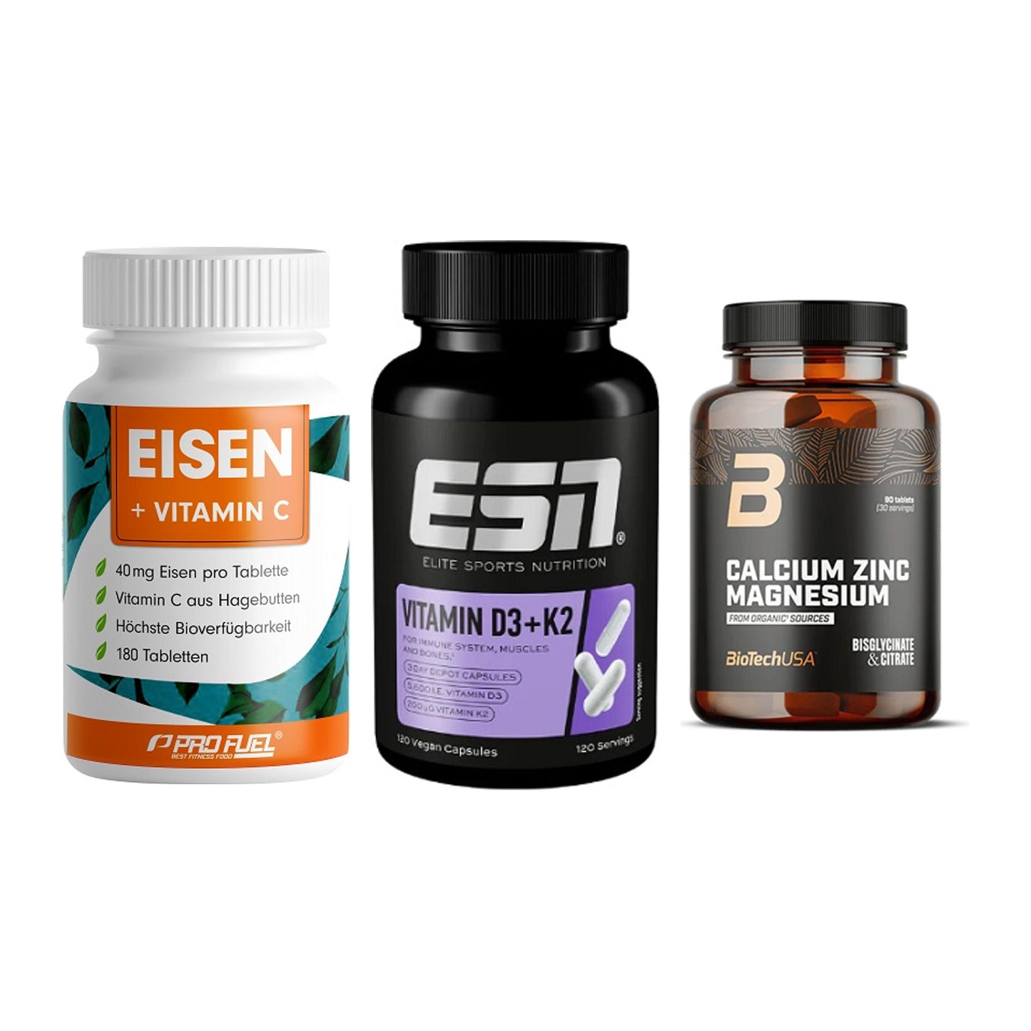 Immun-Set: ProFuel EISEN + ESN Vitamin D3 + BioTech Calcium – alle enthaltenen Artikel