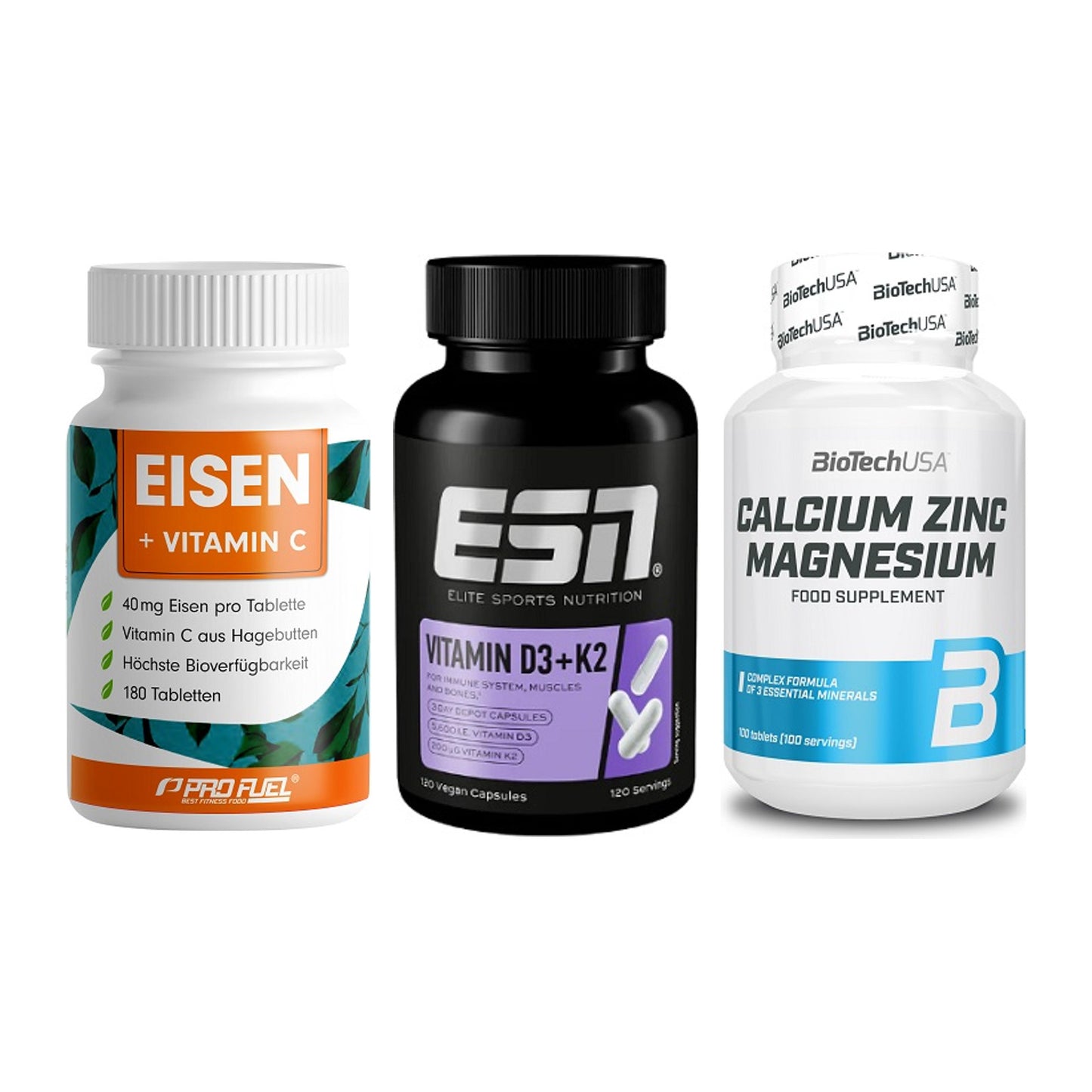 Immun-Set: ProFuel EISEN + ESN Vitamin D3 + BioTech Calcium – alle enthaltenen Artikel