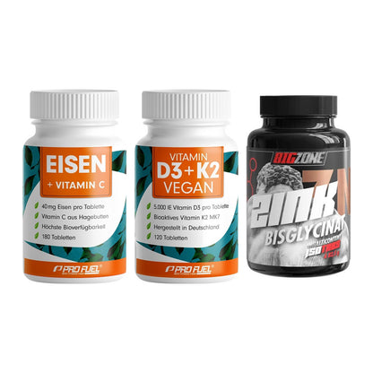 Immun-Set: ProFuel EISEN + ProFuel Vitamin + Big Zone Zink – alle enthaltenen Artikel