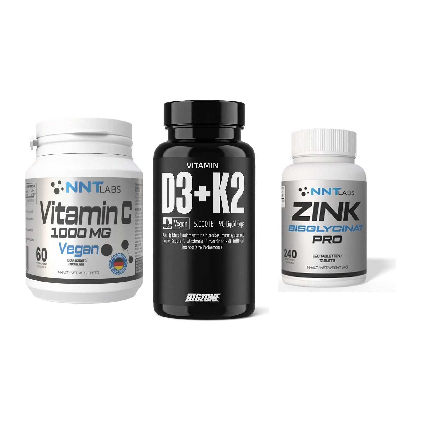 Immun-Set: NNT Vitamin C + Big Zone Vitamin + NNT Zink 50mg – alle enthaltenen Artikel