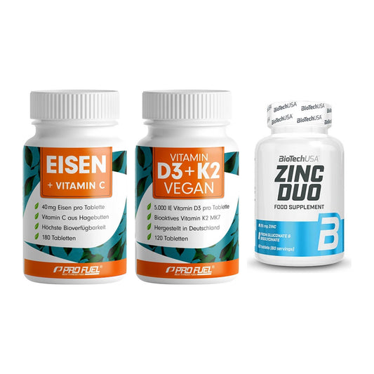 Immun-Set: ProFuel EISEN + ProFuel Vitamin + BioTech Zinc Duo – alle enthaltenen Artikel
