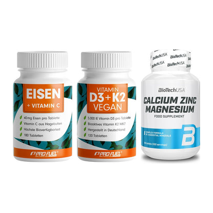 Immun-Set: ProFuel EISEN + ProFuel Vitamin + BioTech Calcium – alle enthaltenen Artikel