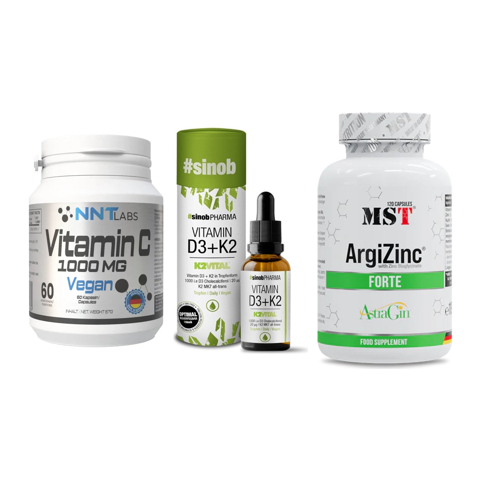 Immun-Set: NNT Vitamin C + Sinob Vitamin D3 + MST ArgiZinc – alle enthaltenen Artikel