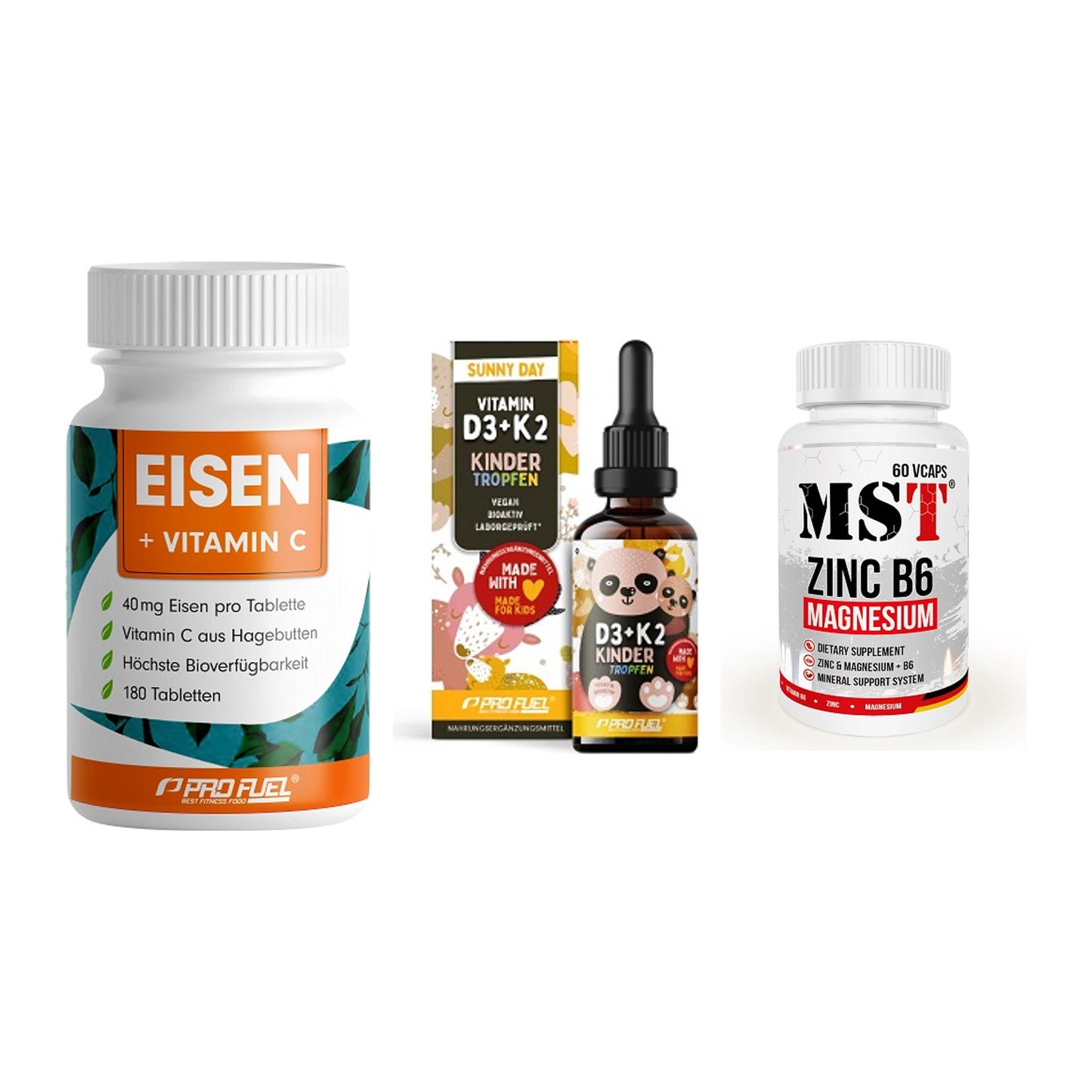 Immun-Set: ProFuel EISEN + ProFuel VITAMIN + MST Zinc – alle enthaltenen Artikel