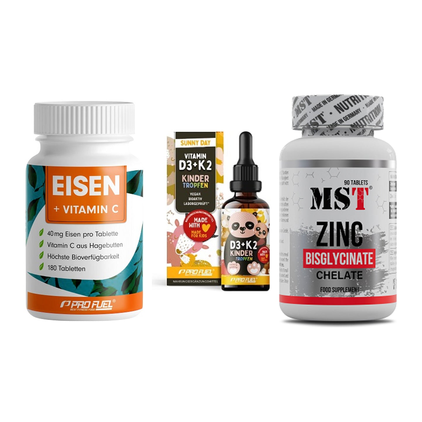 Immun-Set: ProFuel EISEN + ProFuel VITAMIN + MST Zinc Chelate – alle enthaltenen Artikel